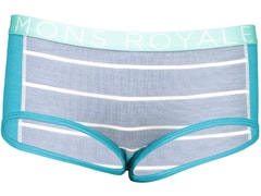 Kalhotky Mons Royale merino SYLVIA BOYLEG PANEL FOLO aqua / bt lead stripe - Kalhotky Mons Royale merino SYLVIA BOYLEG PANEL FOLO aqua / bt lead stripe