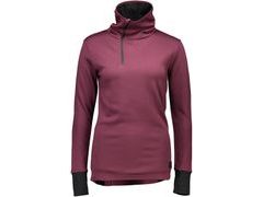 Mikina Mons Royale merino HARLOW 1/4 ZIP burgundy / black birdseye - Mikina Mons Royale merino HARLOW 1/4 ZIP burgundy / black birdseye