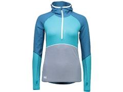 Triko Mons Royale merino CHECKLIST HOOD LS GEO blue steel / aqua / lead - Triko Mons Royale merino CHECKLIST HOOD LS GEO blue steel / aqua / lead