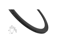 Ráfek Force silniční galuskový KARBON 50mm, 24děr - Ráfek Force silniční galuskový KARBON 50mm, 24děr