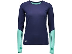 Triko Mons Royale merino BELLA TECH LS GEO navy / mint - Triko Mons Royale merino BELLA TECH LS GEO navy / mint