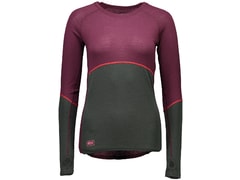 Triko Mons Royale merino BELLA TECH LS GEO burgundy / forest green - Triko Mons Royale merino BELLA TECH LS GEO burgundy / forest green