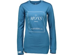 Triko Mons Royale merino BOYFRIEND LS STACK blue steel - Triko Mons Royale merino BOYFRIEND LS STACK blue steel