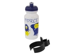 Láhev na kolo dětská Force ZOO s držákem 0,3 l, bílá - Láhev na kolo dětská Force ZOO s držákem 0,3 l, bílá