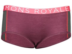 Kalhotky Mons Royale merino SYLVIA BOYLEG PANEL FOLO burgundy / forest green - Kalhotky Mons Royale merino SYLVIA BOYLEG PANEL FOLO burgundy / forest green