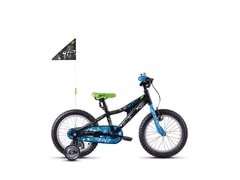 Dětské kolo Ghost Powerkid 16 black / blue 2018 - Dětské kolo Ghost Powerkid 16 black / blue 2018