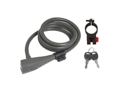 Zámek Force spirál.silikonový 120cm/10mm + držák, šedý - Zámek Force spirál.silikonový 120cm/10mm + držák, šedý